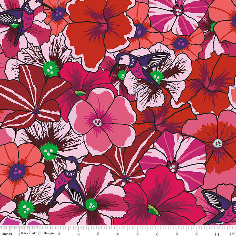Botanic Blast by Sew Yeah Quilting - Pansies: Red