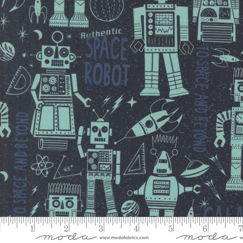 321 Blast Off - Robots Night Sky