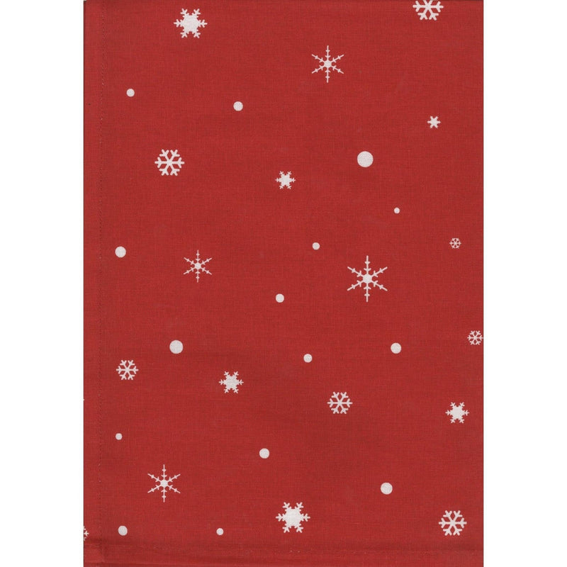 Dunroven House Snow Flake Tea Towel - Bright Red
