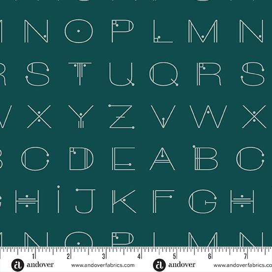 Deco Letters in Deep Teal