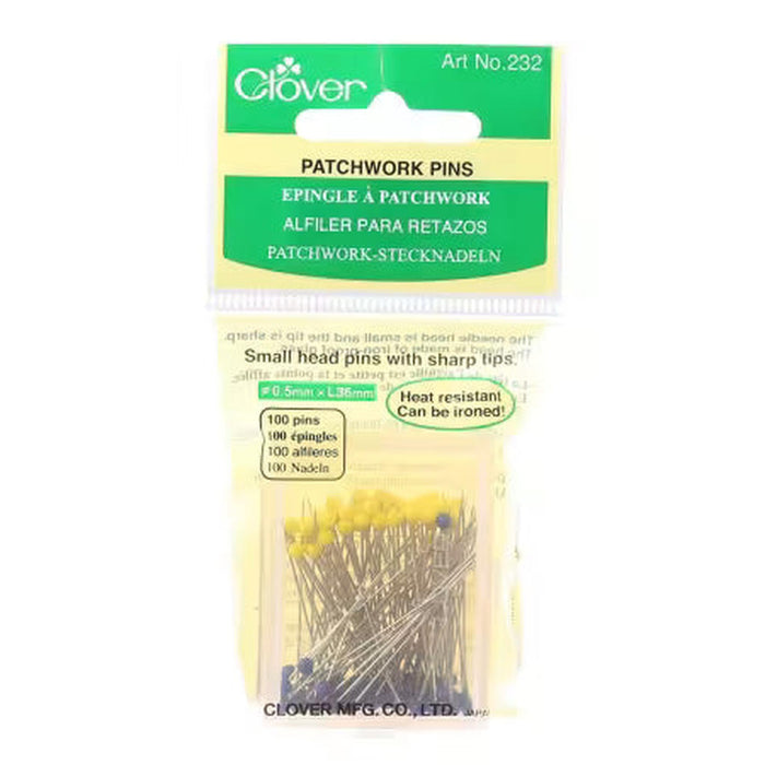 Clover Patchwork Glass Head Pins