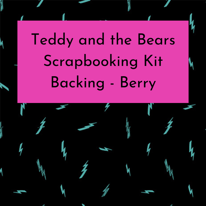 Teddy and the Bears Scrapbooking Quilt Backing in Berry