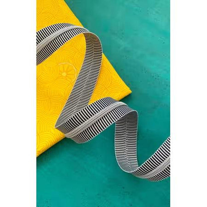 Zipper - Black Stripe Tape with Nickel Teeth #5