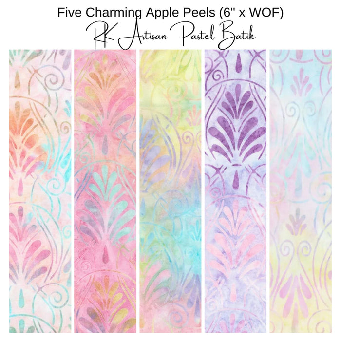 6" Apple Peel (5) - Charming Peel RK Artisan Batik Pastel