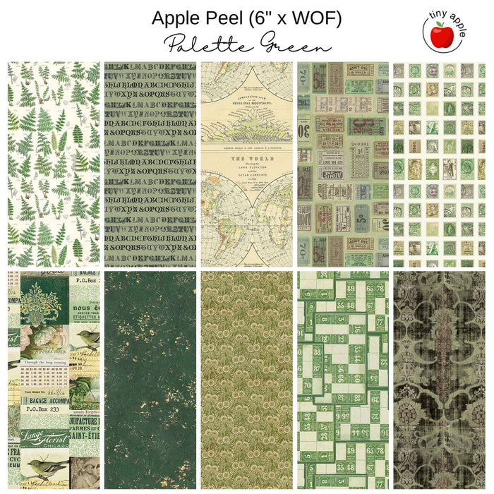 6" Apple Peels (10) - Palette Green by Tim Holtz