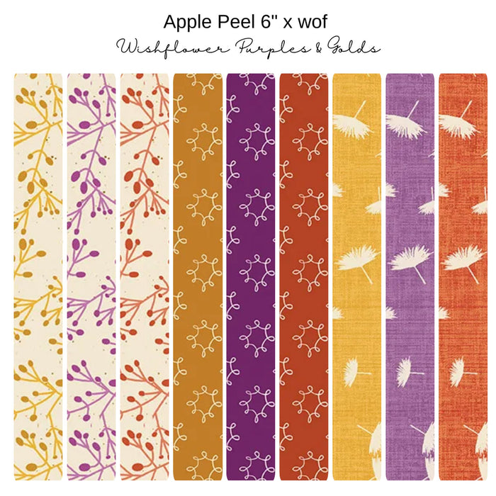 6" Apple Peels (9) - Wishflower - Purple and Gold