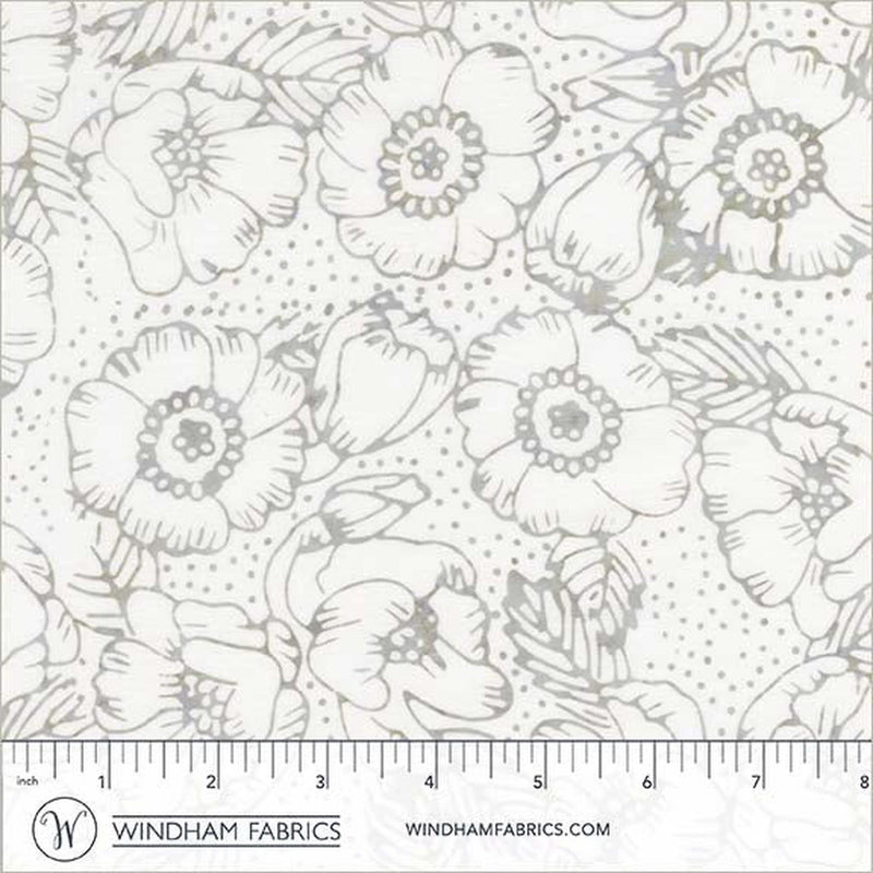 Anthology Fabrics - Encore - Gardenias -  Silence