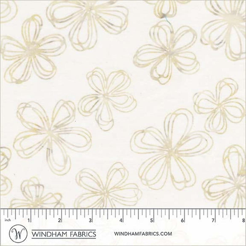 Anthology Fabrics - Encore - Flower Sketch -  Whisper