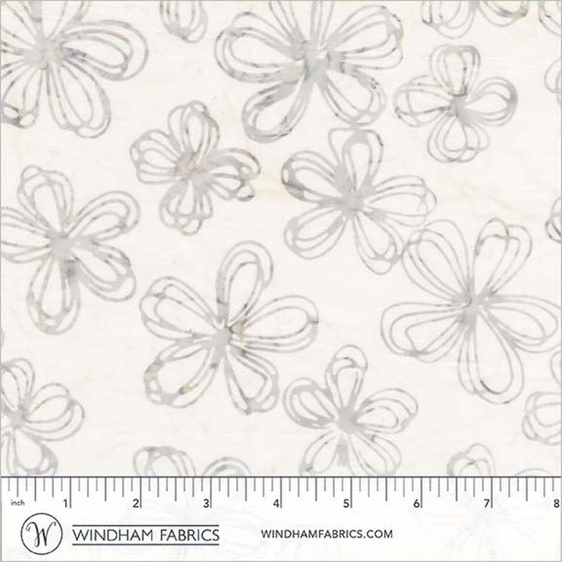 Anthology Fabrics - Encore - Flower Sketch -  Silence