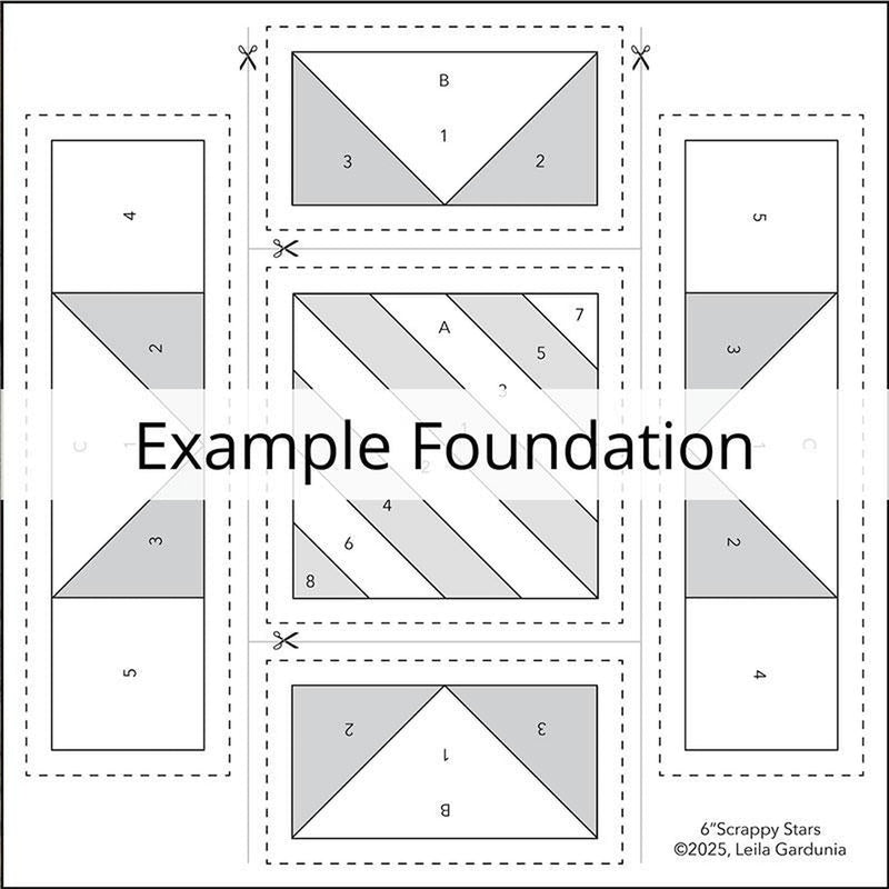 6" Scrappy Stars Foundation Papers by Leila Gardunia