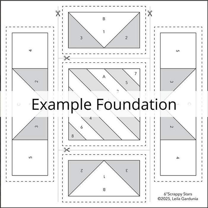 6" Scrappy Stars Foundation Papers by Leila Gardunia