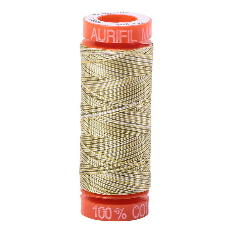 Aurifil Cotton Thread Variegated 50wt 220yds - Light Green - 4653