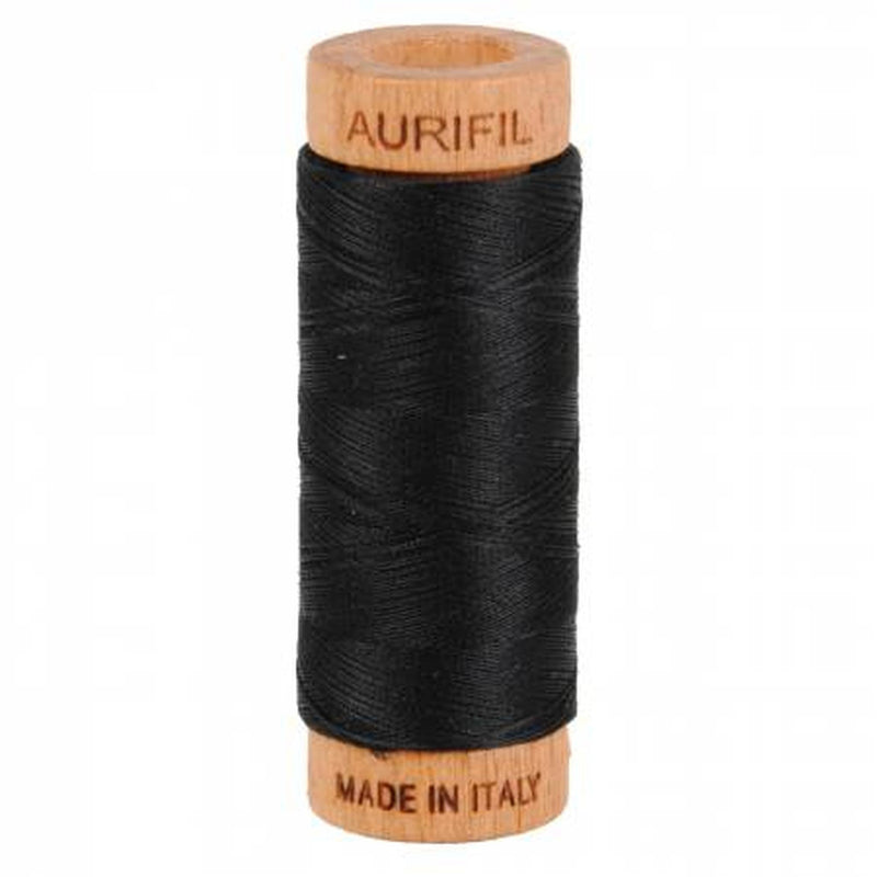 Aurifil Cotton Thread 80wt - Black A1080-2692