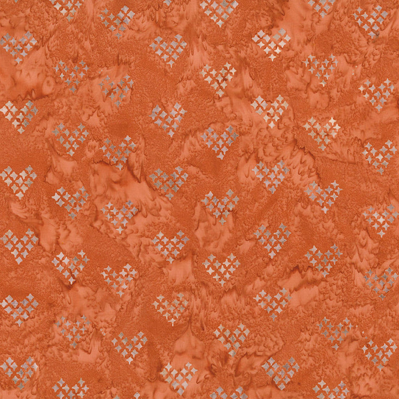 Boho Batiks - Star Heart - Salmon Run