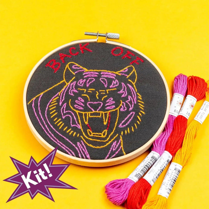 Back Off Tiger 5" Embroidery Kit