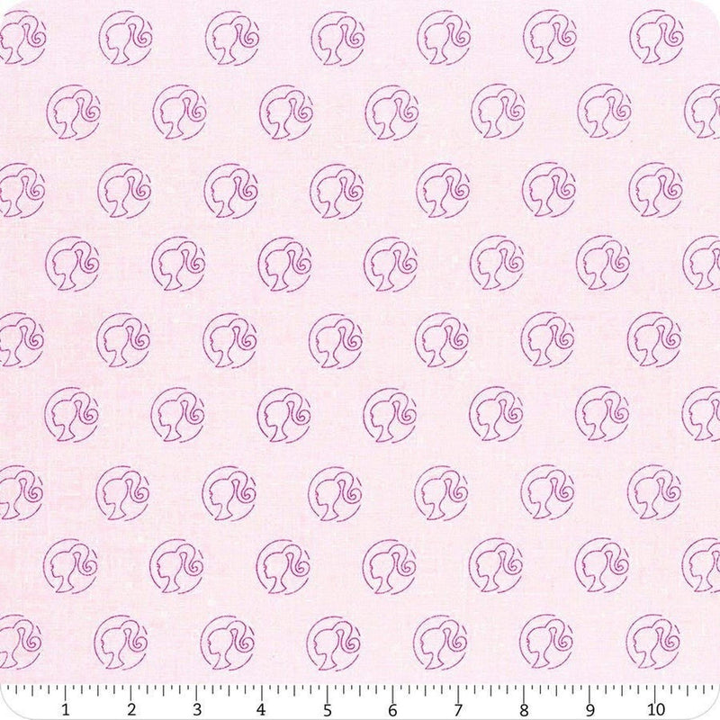 Barbie Girl - Logo Dot Blush by Mattel for Riley Blake