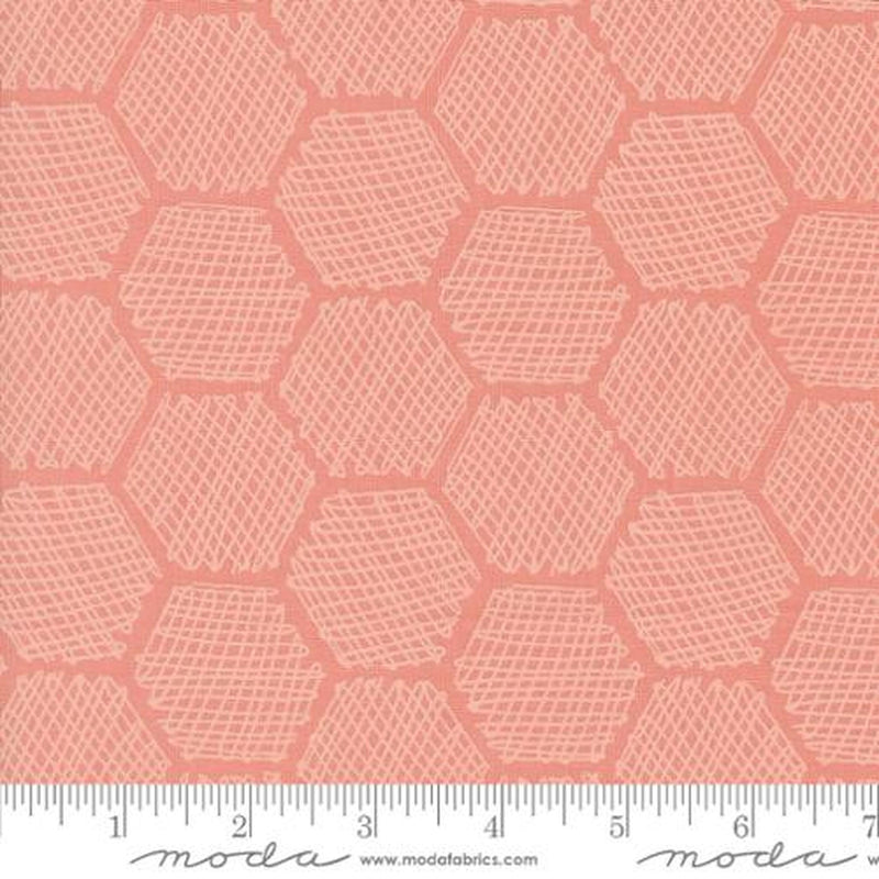 Bee Garden by Gingiber - Honeycomb Geometrics: Carnation