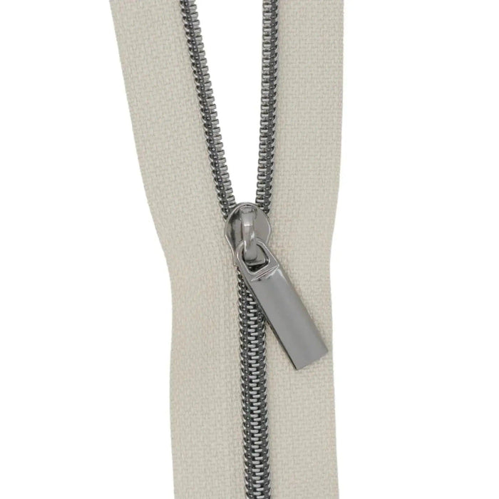 Beige Nylon Coil Zipper #3 - Gunmetal Finish