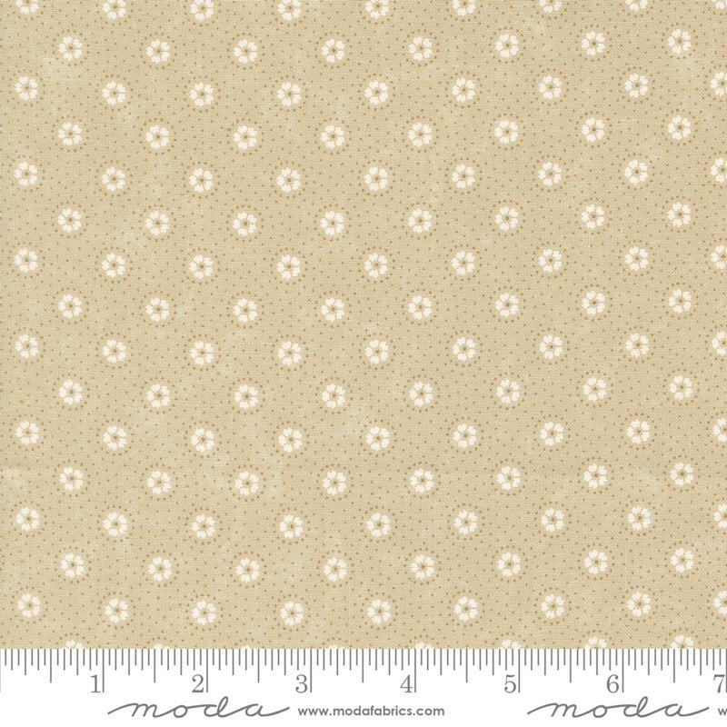 Blackbirds Nest by Kansas Troubles Quilters Daisies & Small Floral Dots: Tan Tonal