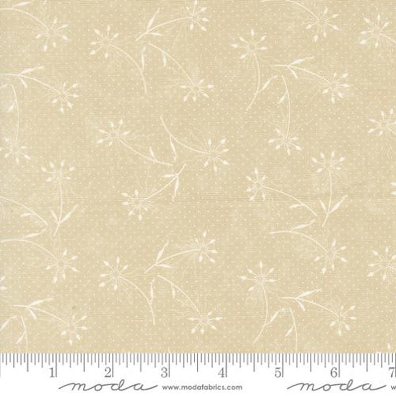 Blackbirds Nest by Kansas Troubles Quilters Dandelions Florals Dots: Tan Tonal