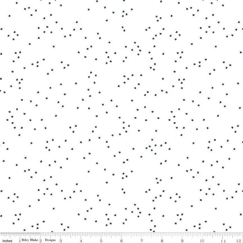 Blossom by Riley Blake - Navy on White