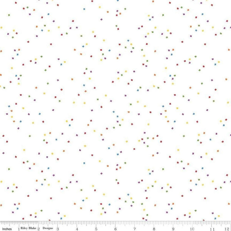 Blossom by Riley Blake - Rainbow on White
