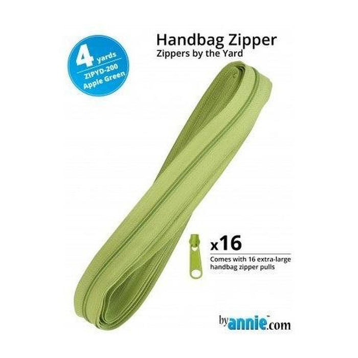 By Annie 4YD Zippers by the Yard -Apple Green