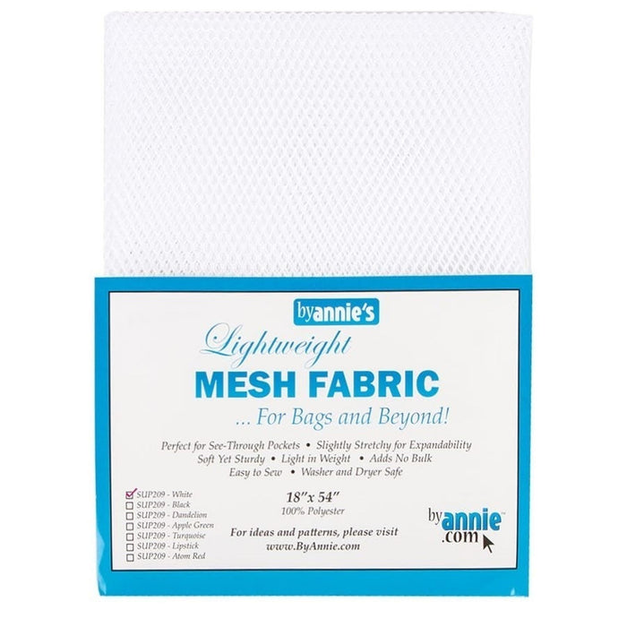 By Annie Lightweight Mesh Fabric - White - 1/2yrd