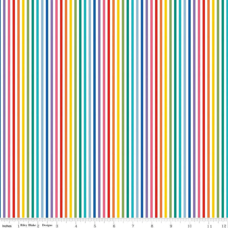 1/8" Tonal Stripes by Riley Blake - Rainbow