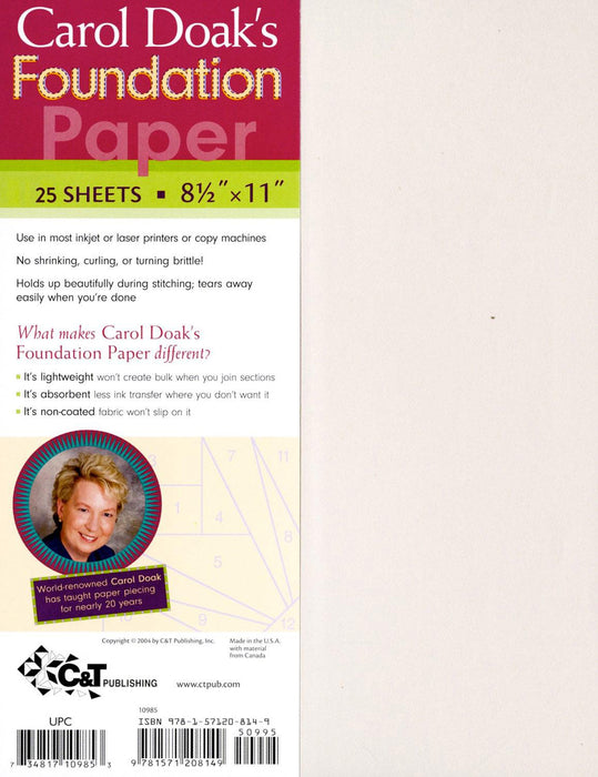 SEPTEMBER PREORDER -- Carol Doak's Foundation Paper - 100 sheets