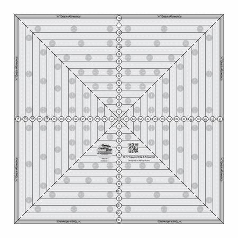 Creative Grids 14-1/2in Square It Up or Fussy Cut Square Quilt Ruler