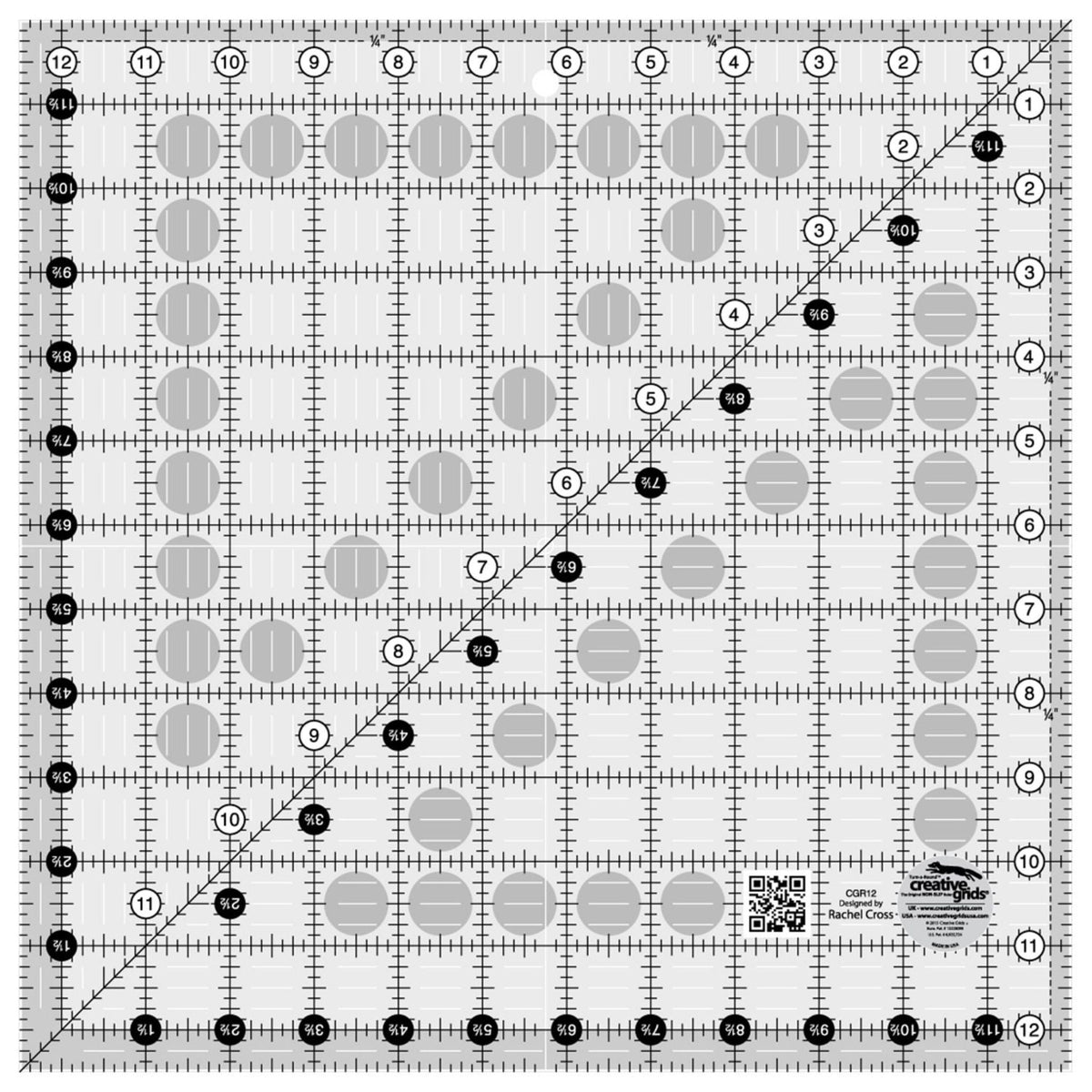 Creative Grids Quilt Ruler 12 1 2in x 12 1 2in Square | Gotham Quilts