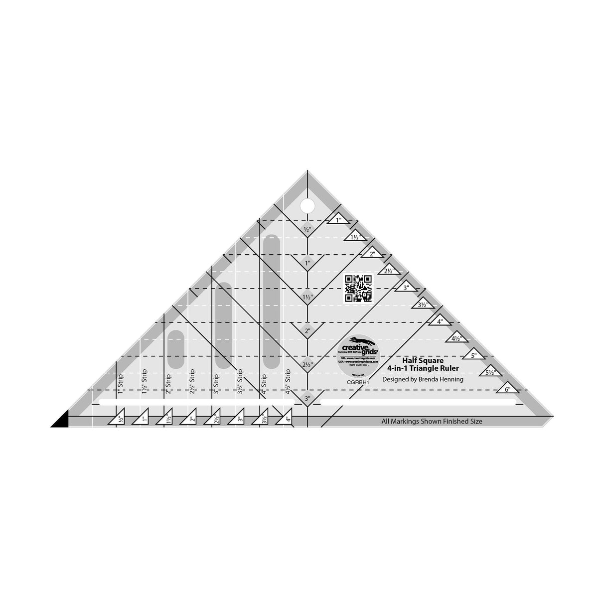 Creative Grids Quilt Ruler Half Square 4 in 1 Triangle | Gotham Quilts