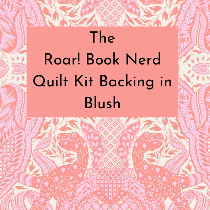Roar! Book Nerd Quilt Backing - Blush