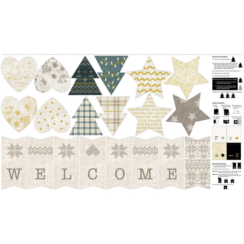 FIGO Winter Dreams Winter Panel: White (24" x 43")