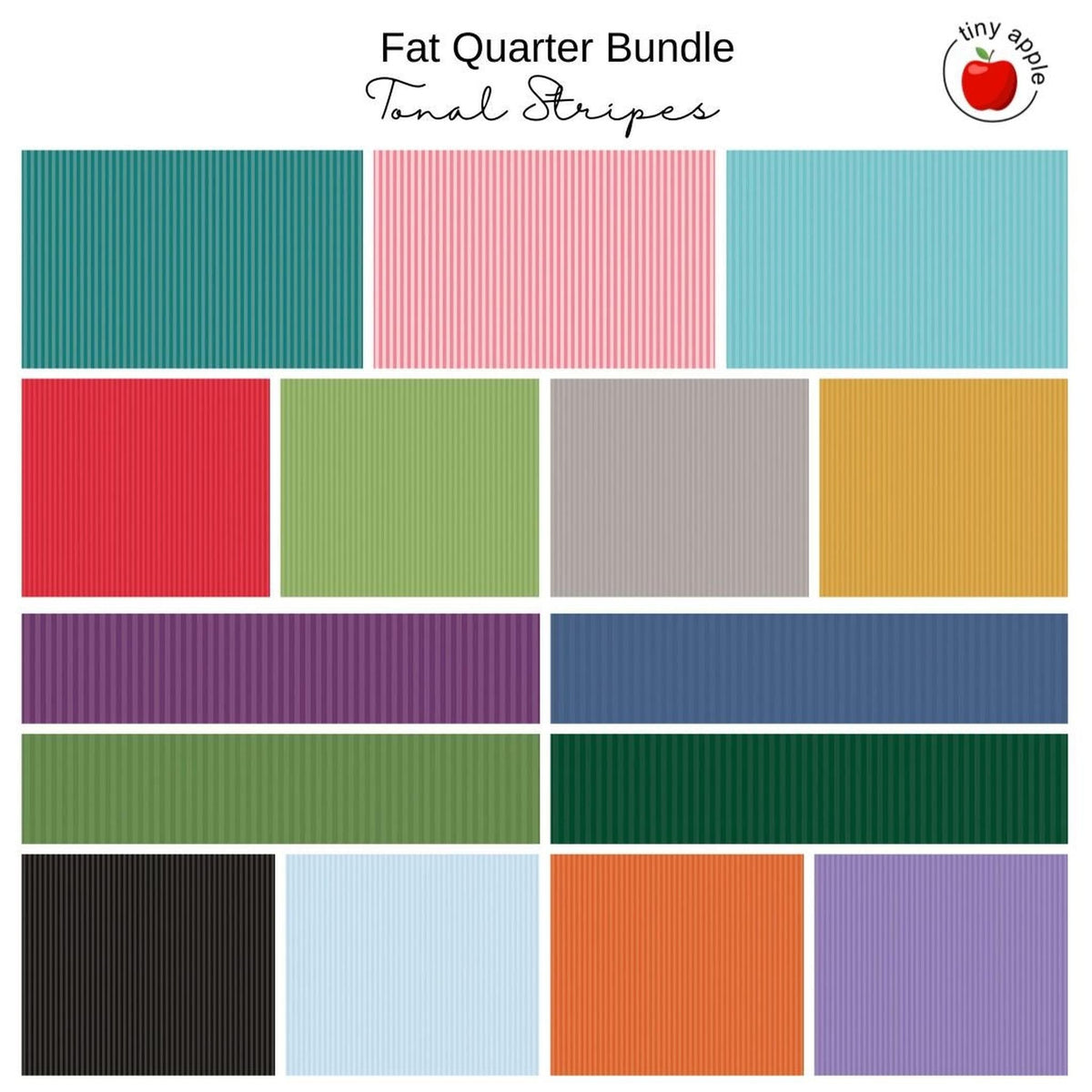 Fat Quarter Bundle (15) - Tonal Stripes — Gotham Quilts