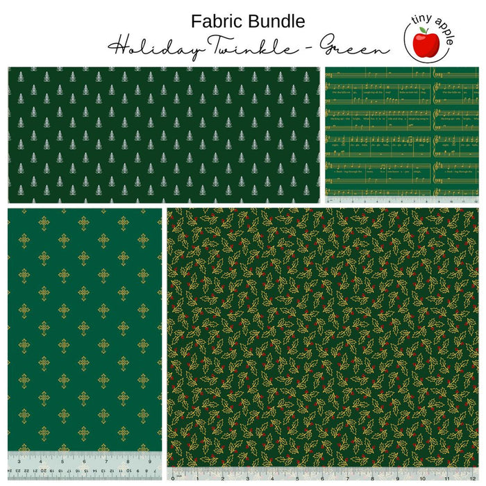 Fat Quarter Bundle (4) Twinkle Green
