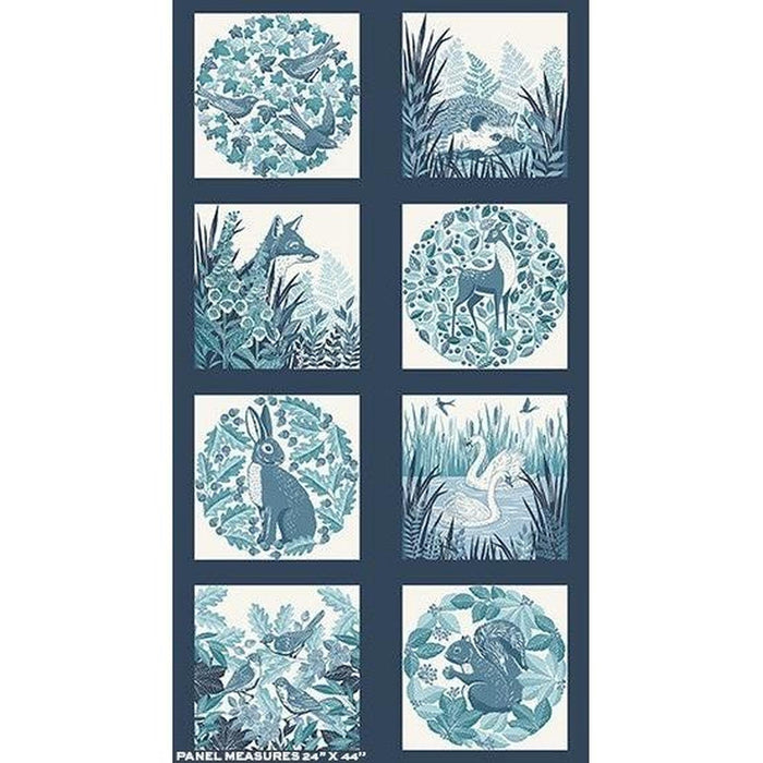 Foxwood by Makower UK - Panel Blue (24" x 43")