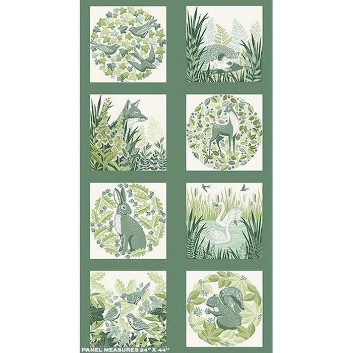 Foxwood by Makower UK - Panel Green (24" x 43")