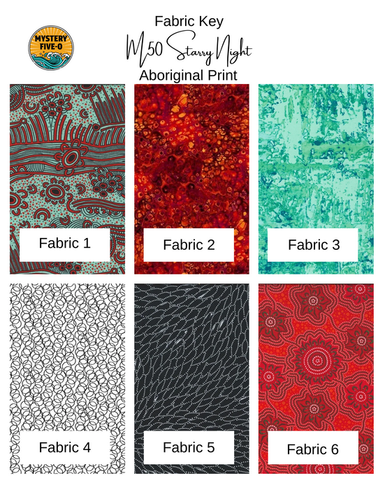 Mystery Five-0 Mini Mystery - Starry Night FQ bundle - Aboriginal Prints