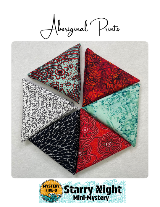 Mystery Five-0 Mini Mystery - Starry Night FQ bundle - Aboriginal Prints