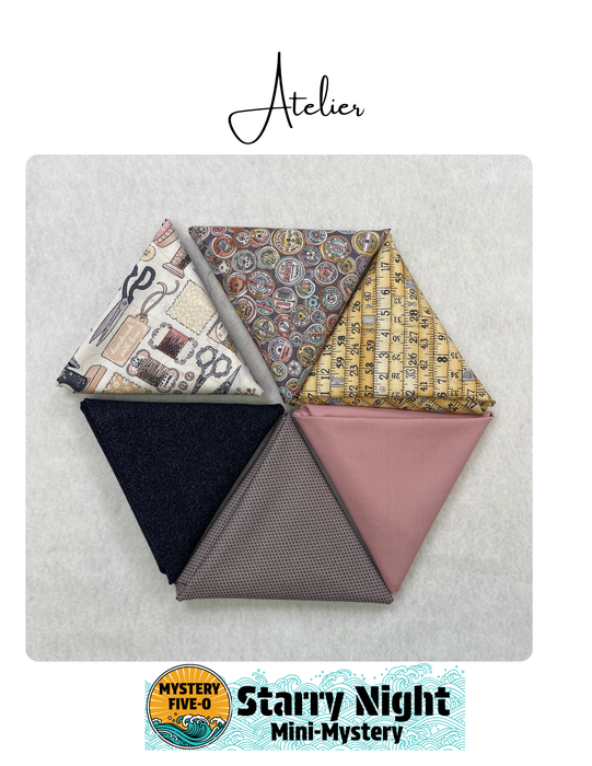 Mystery Five-0 Mini Mystery - Starry Night FQ bundle - Atelier
