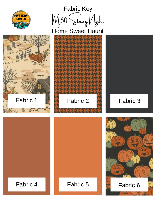 Mystery Five-0 Mini Mystery - Starry Night FQ bundle - Home Sweet Haunt