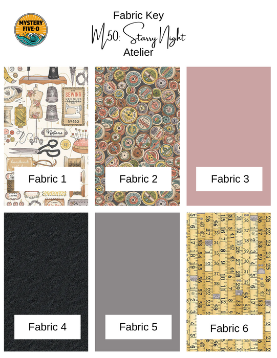 Mystery Five-0 Mini Mystery - Starry Night FQ bundle - Atelier