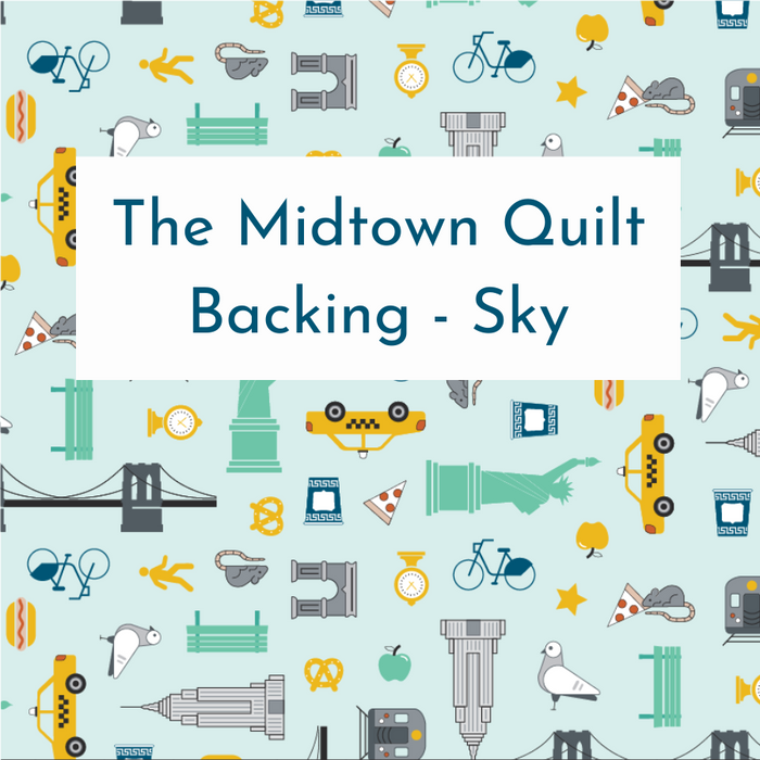 June 2023 Preorder -- Midtown Quilt Kit Backing In Sky Kits