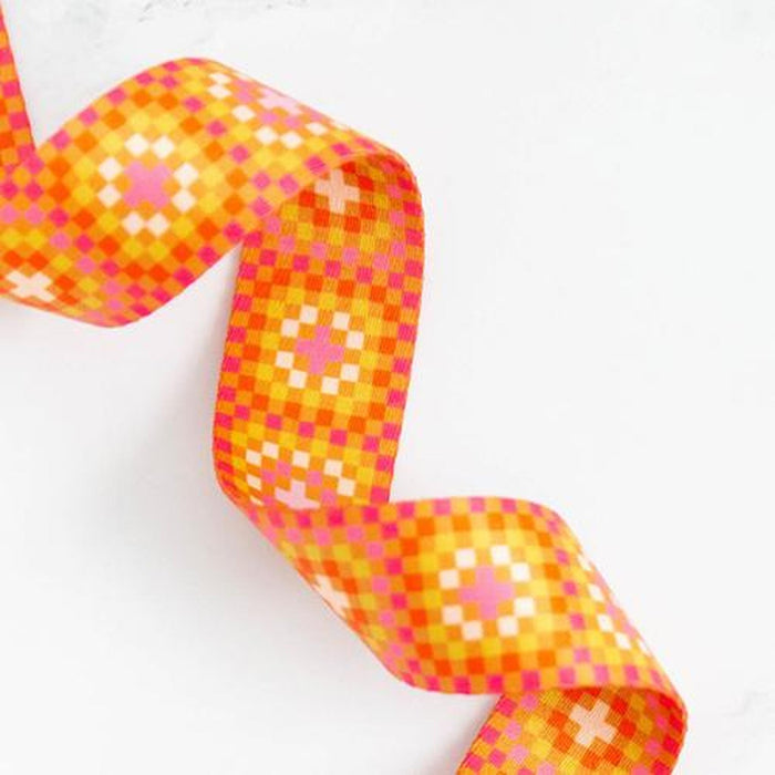 Granny Squares in Caramel 1 1/2"  Webbing