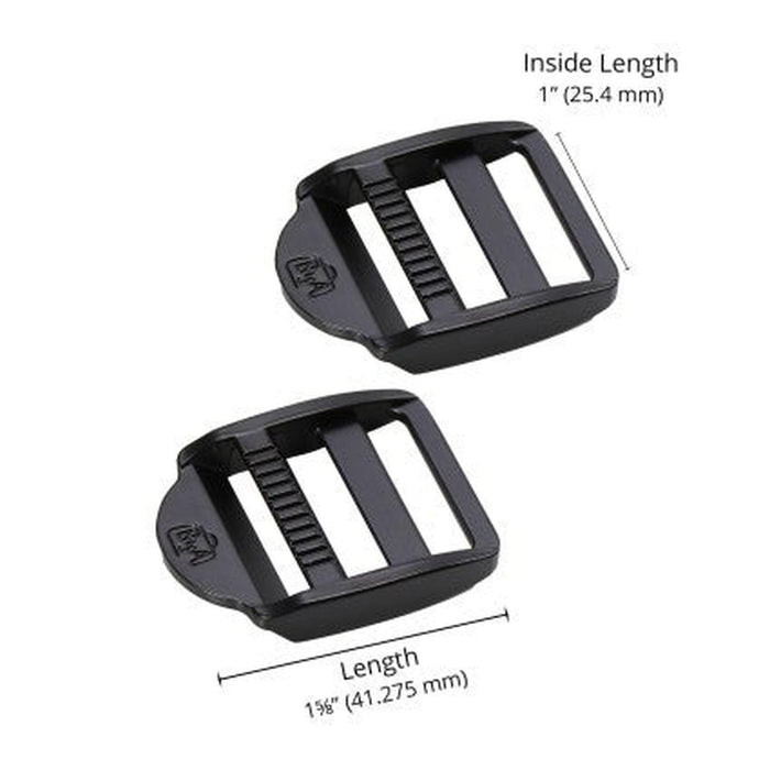 Hardware: 1" Strap Adjuster (2) - Black Metal Finish