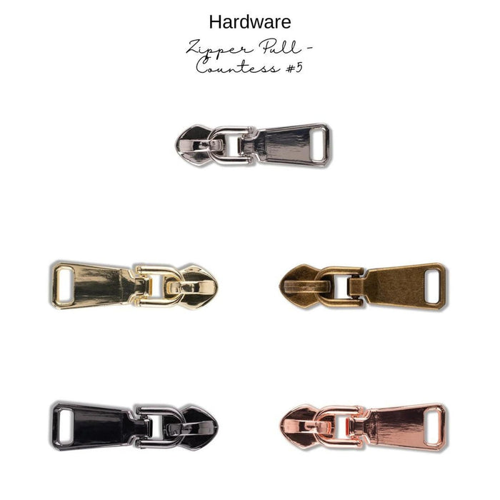 Hardware: Countess Zipper Pull #5 | Multiple Finishes