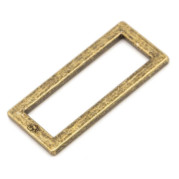 Hardware: Rectangle Ring 1 1/2" Slider (2) - Antique Brass Finish