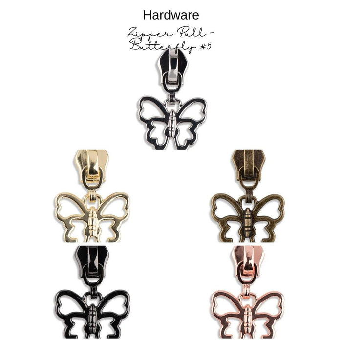 Hardware: Zipper Pull - Butterfly #5 | Multiple Finishes